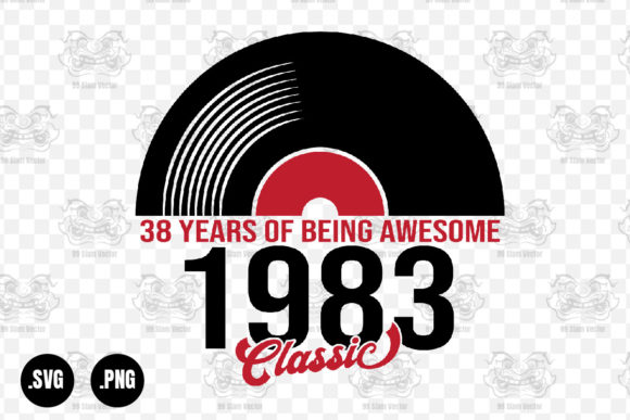 Classic 1983 Vinyl Music, 38 Years Svg