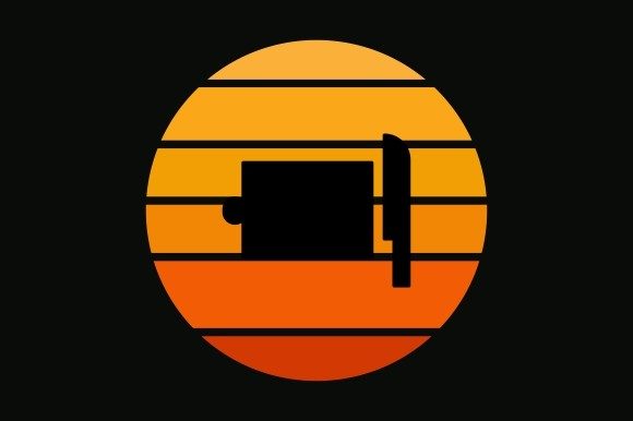 Real Review: Retro Sun with Food Silhouette SVG