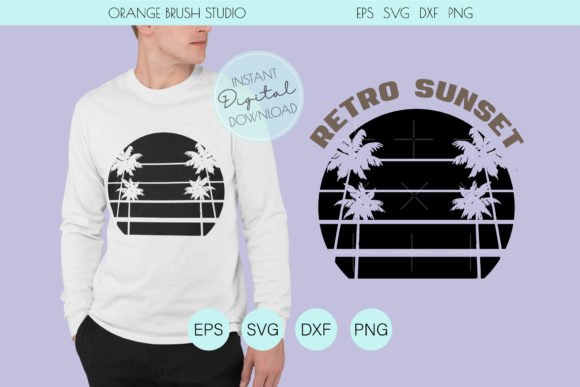 Retro Palm Silhouette. Beach Sunset Svg Review