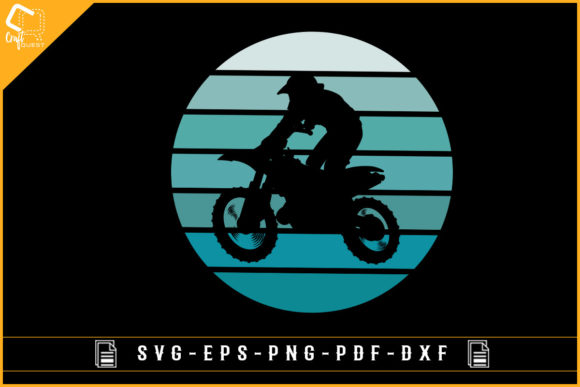 Vintage Retro Dirt Biker Silhouette